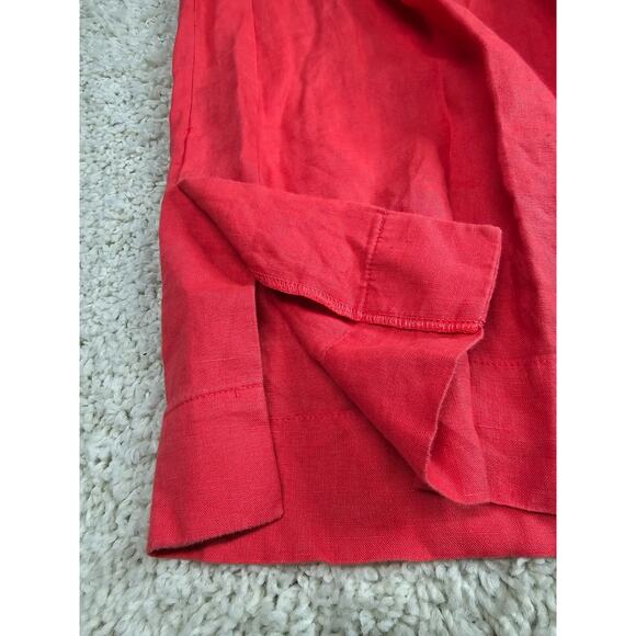 Athleta Playa Linen Wide Crop Pant in Passionfruit Coral Palazzo Size 8P - Picture 5 of 11